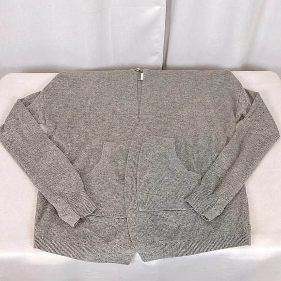Lululemon Cabin Yogi Wrap Heathered Medium Grey Pocket Thumbhole Size 4 - Picture 7 of 13